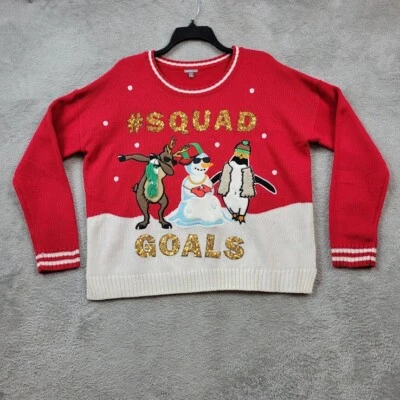 Женский свитер Charlotte Russe большой красный отряд цели уродливый рождественский пуловер - Изображение 1 из 4