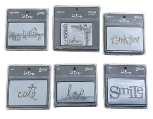 Heidi Swapp 6 estampillas transparentes - lindo, sonrisa, amor, feliz cumpleaños, gracias+ - Imagen 1 de 7