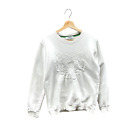 Kenzo Paris White Tonal Embroidered Tiger Sweatshirt Size Small VTG Y2K Designer