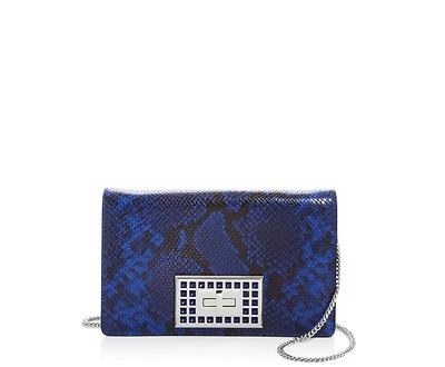 Nuevo Bolso sin asas Michael Kors AZUL ELÉCTRICO Ellie MD de cuero con solapa al hombro -NUEVO CON ETIQUETAS $378 Foto 1 de 4