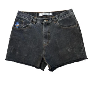 Polar Skate Co Dark Wash Black 93 Jeans Unisex Size 32 Cutoff Distressed - Picture 1 of 8