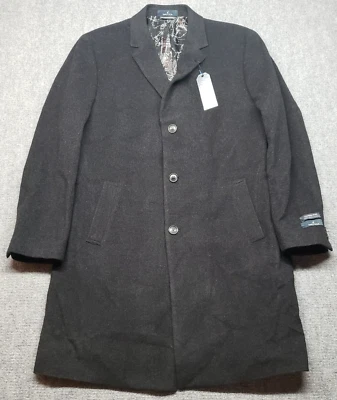 Abrigo Nautica Para Hombre 46L Gris Carbón Bolsillos Sólidos Mezcla Cachemira Nuevo Foto 1 de 4