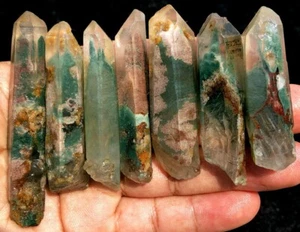 122,9g 7PZ Incredibile! Fantasma Naturale Verde Fantasma Lemuria Cristallo Esemplare ie0795 - Foto 1 di 14