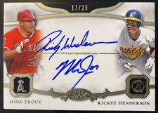 2013 Topps Tier One MIKE TROUT RICKEY HENDERSON DUAL AUTO /25 