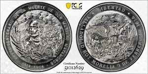Mexiko 1964 Medaille Grove P-312A Mariano Matamoros Silber PCGS SP65 - Bild 1 von 8