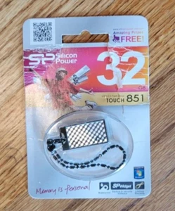 SP Silicon Power USB 2.0 32GB Flash Drive Memory Stick Touch 851 NEW SEALED - Picture 1 of 4