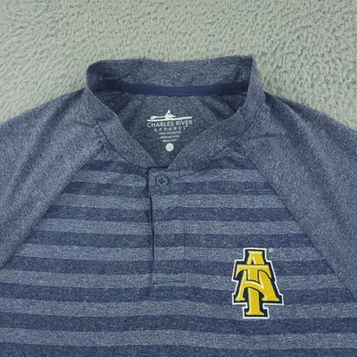 North Carolina A&T Aggies Shirt Mens Large Blue NCAA Football Striped Polo - Image 1 of 4