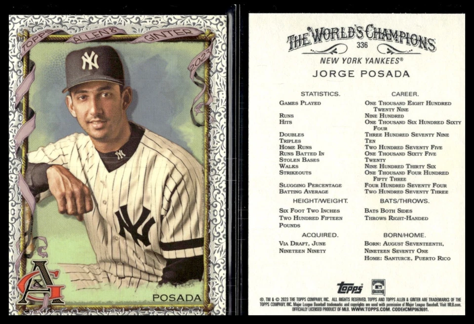 2023 Topps Allen & Ginter Foil Filigree #336 Jorge Posada - Image 1 of 1