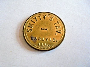 Vintage Smitty's Tavern Carlyle Illinois 5 Cent im Handel Messing Medaille - Bild 1 von 2