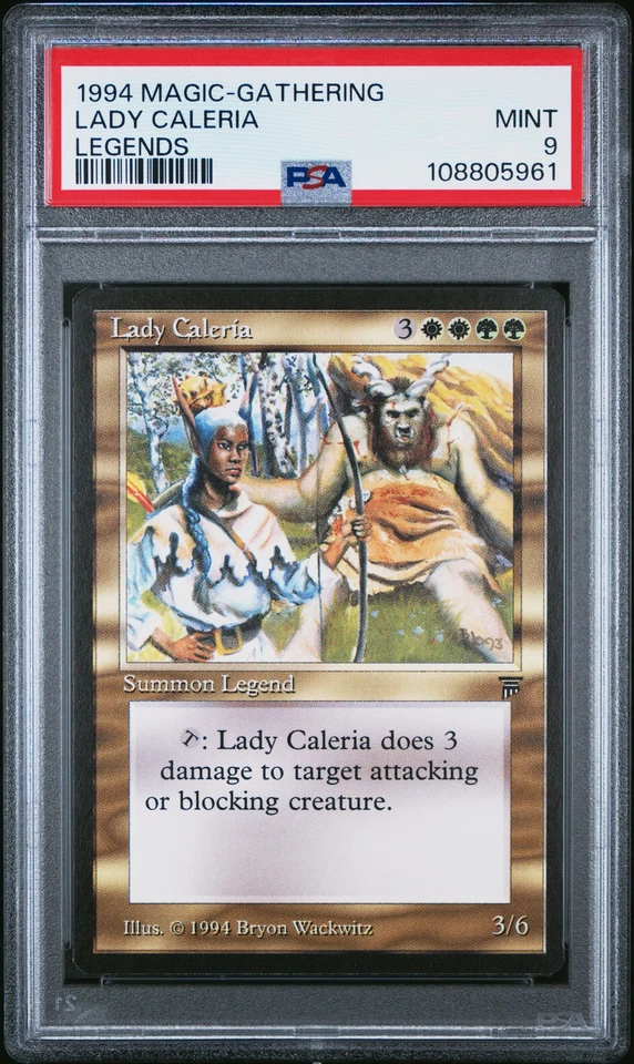 LADY CALERIA Legends Rare Reserved List PSA 9 MTG [Nostalgium] - Image 1 of 2