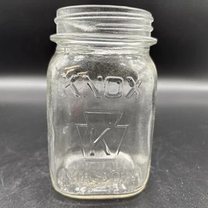 Vintage pint Knox Mason Glass Canning Jar. K in Keystone. - Picture 1 of 3