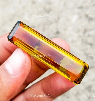 Large Light Yellow Lemon 72+ Ct Baguette Cut Loose Gemstone - Image 1 of 4