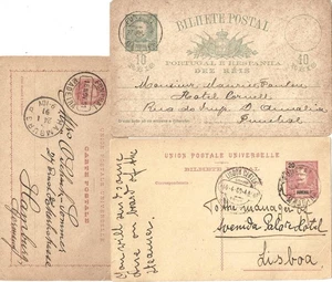 FUNCHAL MADEIRA 1891-1909 GANZSACHE 3 STÜCK POSTAL GEBRAUCHT - Bild 1 von 2