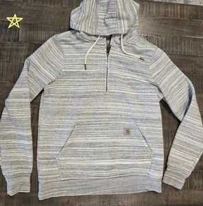 Carhartt Sudadera con Capucha Calce Relajado Mujer Talla Pequeña 4-6 Gris 1/4 Cremallera - Imagen 1 de 10