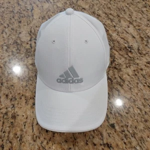 Adidas Climalite White Unisex Hat Grey Logo Adjustable Hook&Loop NWOT - Picture 1 of 18