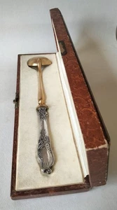 Art Nouveau French Vermeil and Silver Serving Spoon with Box Hallmarked Minerva - Foto 1 di 24