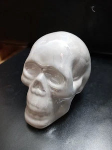 Keramik Totenkopf Figur Dekoration 3" perlweiß - Bild 1 von 6