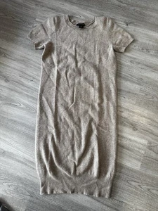 Tahari Pulloverkleid Damen beige hellbraun 100% Kaschmir Kurzarm Gr. Large - Bild 1 von 6