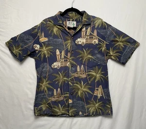 KY's Hawaiian Men's Shirt Size Medium Woody Convertible Car Surf Boards EUC Vtg - Picture 1 of 6