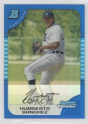 2005 Bowman Chrome First Year Blue Refractor /150 Humberto Sanchez Rookie RC - Image 1 of 2