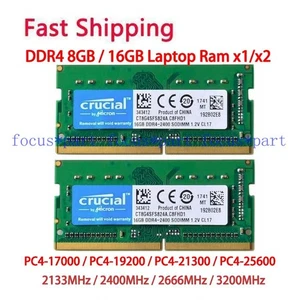 Crucial 8GB 16GB 32GB DDR4 RAM 2133 2400 2666 MHz SO-DIMM 260-Pin Laptop Memory - Picture 1 of 8