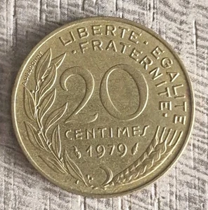 20 Centimes French 1979 Circulated Coin - Picture 1 of 2