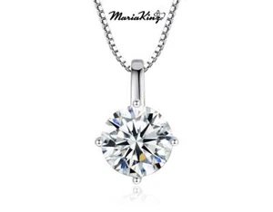 1 Ct. Brilliant Round Cut Solitaire, GRA certified Moissanite Diamond necklace - Picture 1 of 6