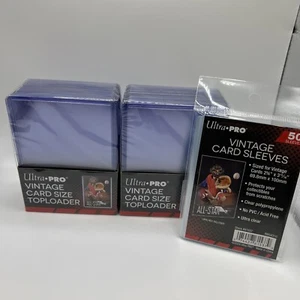 Ultra Pro Toploaders 35pt 2 Packs of 25 for VINTAGE SIZED Cards And Sleeves - Picture 1 of 3