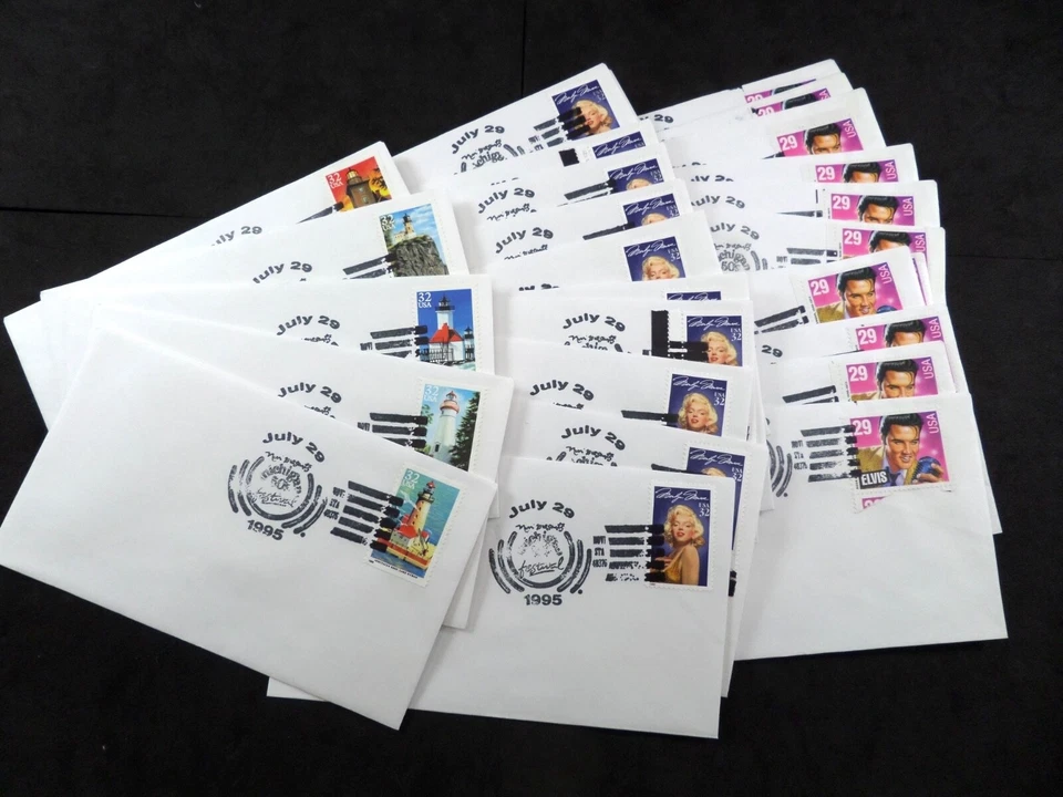 32 Cent Marilyn Monroe Elvis Michigan 1950s Festival Stamped Envelopes July 1995 - Image 1 of 4