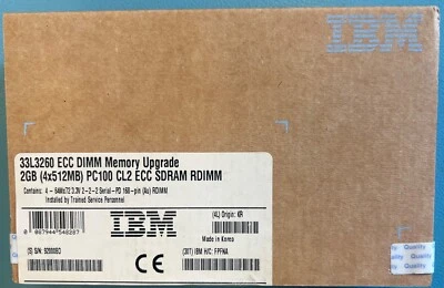 IBM 33L3260 ECC DIMM Memory 2GB (4x512MB) PC100 168-Pin - Image 1 of 2