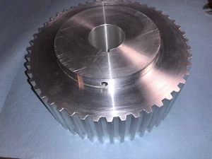 66T10/48-0 Aluminum Pulley 48 Teeth T10 Pitch For 50mm Wide Belt 1 1/4 ID 1/4 KW - Photo 1/12