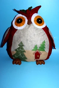 Kissen Eule 3D - Design Eulenkissen Dekokissen 35 cm Weihnachten (1) - Bild 1 von 3