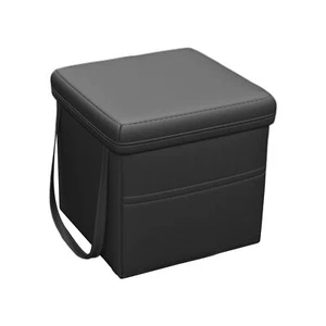 1pc Car Foldable Leather Trash Can Portable Car Dustbin Garbage Organizer Holder - Picture 1 of 14