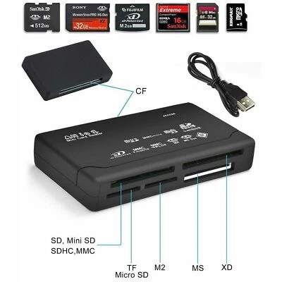 All in 1 Speicherkartenleser USB SD SDHC Mini Micro M2 MMC XD CF MS TF Adapter - Bild 1 von 4