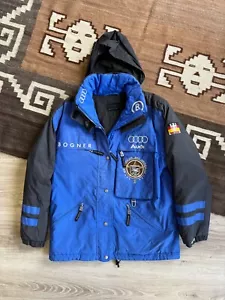Bogner DSV Deutscher Skiverband Audi Vintage Women Blue Nylon Jacket Size US 12 - Picture 1 of 5