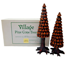 Dept 56 Village Pine Cone Trees Set of 2 #52213 Old Store Stock w/Box