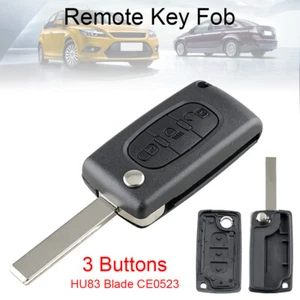 Fit for Citroen C2 C3 C4 C5 C6 3 Button Car Key Shell FOB Case HU83 Blade CE0523 - Picture 1 of 9