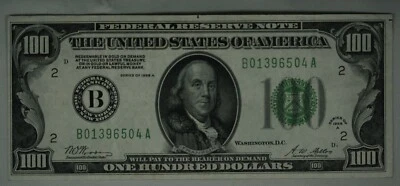 1928-A $100 Federal Reserve Note. No Pinholes. Choice Very Fine. - Image 1 of 3