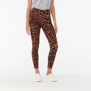 Leggings J Crew 7/8 de altura alta cintura alta marrón y negro animal leopardo nuevo con etiquetas talla L - Imagen 1 de 4