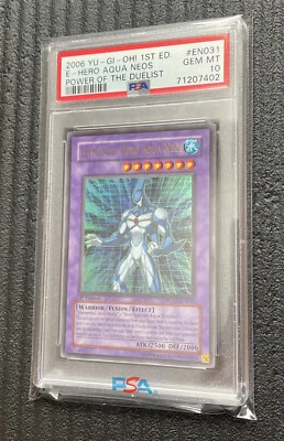 Yugioh! Elemental Hero Aqua Neos POTD-EN031 Ultra 1st Ed PSA 💎 GEM MT 10 💎 - Image 1 of 2