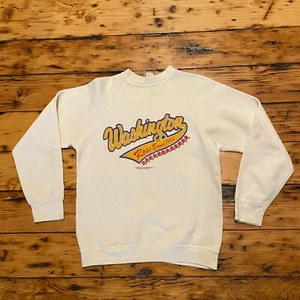 VTG 1982 U of W Huskies Rose Bowl White Cotton Raglan College Sweatshirt SM MED - Picture 1 of 5