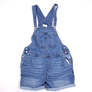 Old Navy Denim Short Overalls 2X Blue Adjustable Straps Pockets Summer Farm Boho - Picture 1 of 13