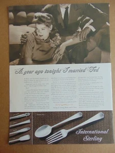 1941 International Sterling Patterns Happy Married Woman Vintage Kunstdruck Anzeige - Bild 1 von 1