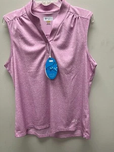 NWT Greg Norman Women's Rose Mock Collar Play Dry Sleeveless Golf Shirt - Picture 1 of 16