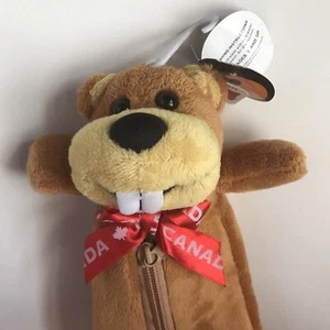 Snowcap Canadian Souvenirs Beaver Plush Pencil Pouch 10' - Picture 1 of 7