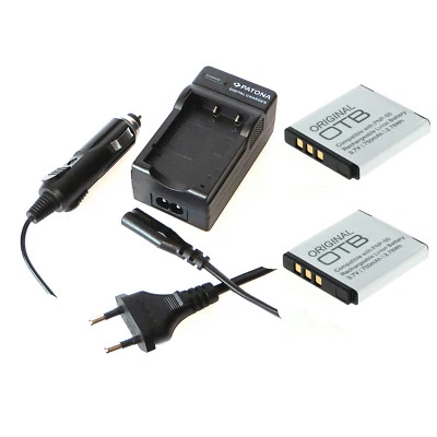 PATONA, OTB 2x Akku und Ladegerät für Fujifilm FinePix X10 X20 XP100 XP150 XP200