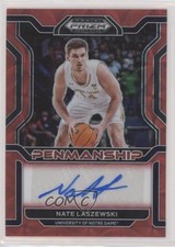 2022-23 Prizm Draft Picks College Penmanship Choice Red /88 Nate Laszewski Auto