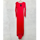 NWT NBD Simone Boat Neck Sleeve Cut-Outs Long Gown Bright Red Women's Size XS
