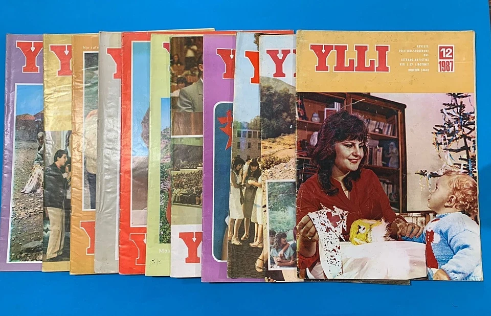 old 11 albanian YLLI magazines books-Enver Hoxha-communism time-illustrated-1987 - Image 1 of 1