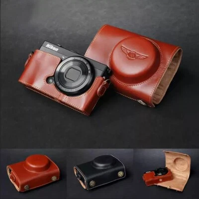 Genuine Real Leather Camera Bag Case Protect Full Cover Base For Nikon P330 P310 - Image 1 of 4